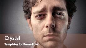  Presentation with crying - Beautiful PPT layouts featuring man is crying backdrop and a coral colored foreground