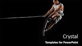  Presentation with rubber - Presentation design with man-is-engaged-in-trampoline background and a black colored foreground