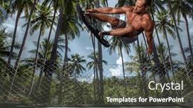  Presentation with rubber - Presentation enhanced with man-is-engaged-in-trampoline background and a dark gray colored foreground