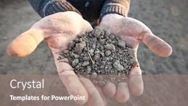  Presentation with soil erosion - PPT theme enhanced with man-is-holding background and a coral colored foreground