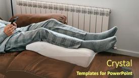  Presentation with foam - Slides with man-is-leaning-his-legs background and a tawny brown colored foreground