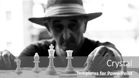  Presentation with chess - Theme having man-is-playing-chess background and a gray colored foreground