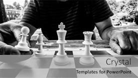  Presentation with hat - Presentation theme having man-is-playing-chess background and a light gray colored foreground