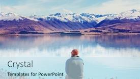  Presentation with calm - Amazing PPT layouts having man-is-resting-at-ease backdrop and a sky blue colored foreground