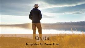  Presentation with calm - Amazing slides having man-is-resting-at-ease backdrop and a gold colored foreground