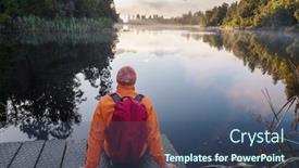  Presentation with calm - Colorful presentation theme enhanced with man-is-resting-at-ease backdrop and a ocean colored foreground