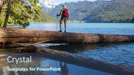  Presentation with calm - PPT theme having man-is-resting-at-ease background and a ocean colored foreground