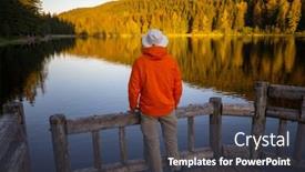  Presentation with calm - Presentation theme having man-is-resting-at-ease background and a dark gray colored foreground