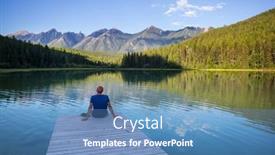  Presentation with calm - Presentation consisting of man-is-resting-at-ease background and a teal colored foreground