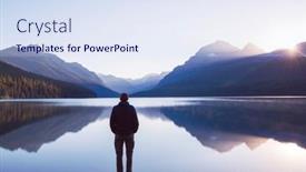  Presentation with calm - PPT layouts featuring man-is-resting-at-ease background and a sky blue colored foreground