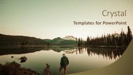  Presentation with calm - PPT theme enhanced with man-is-resting-at-ease background and a soft green colored foreground