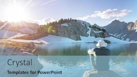  Presentation with calm - Theme featuring man-is-resting-at-ease background and a light blue colored foreground