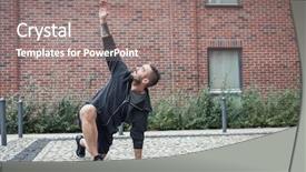  Presentation with body - Audience pleasing slide set consisting of man is stretching his body backdrop and a gray colored foreground