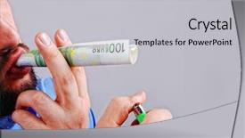  Presentation with cigarette - Theme featuring germany euro - man is taking paper money background and a light gray colored foreground