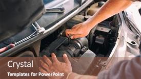  Presentation with broken home - Slides with man-is-trying-to-fix background and a tawny brown colored foreground