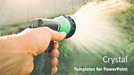  Presentation with plants - PPT theme enhanced with man-is-watering-plants background and a ocean colored foreground