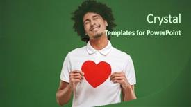  Presentation with for african american women heart disease - Beautiful slide set featuring man isolated over green wall backdrop and a tawny brown colored foreground