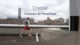 Presentation with modern - Slides with man-jogging-along-the-thames background and a sky blue colored foreground