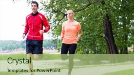  Presentation with dirt - Colorful presentation enhanced with man jogging on dirt path backdrop and a mint green colored foreground