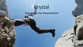  Presentation with couples hiking the mountains - Amazing slide deck having man jumping over the mountains backdrop and a light blue colored foreground