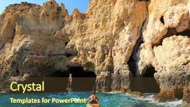  Presentation with kayaking - Slides featuring man kayaking in the rocky background and a tawny brown colored foreground