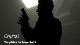  Presentation with murder killer - Audience pleasing presentation theme consisting of man killer policeman aiming gun backdrop and a black colored foreground