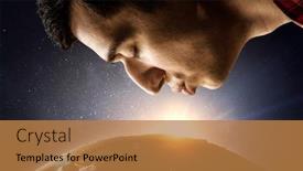  Presentation with kiss - Amazing presentation design having man-kiss-globe-mixed-media backdrop and a coral colored foreground