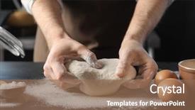  Presentation with dough - Amazing presentation theme having man kneading dough on table backdrop and a violet colored foreground