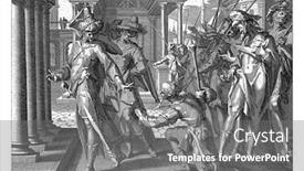  Presentation with vintage paper - Beautiful theme featuring man-kneels-and-presents backdrop and a gray colored foreground