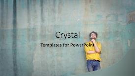  Presentation with wall - Theme enhanced with man leaning against a wall background and a light gray colored foreground