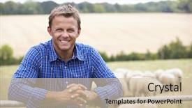  Presentation with country of tibet - Slide set having man leaning on country fence background and a soft green colored foreground