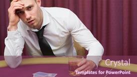  Presentation with poker - Amazing presentation theme having man-leaning-on-poker-table backdrop and a violet colored foreground