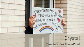  Presentation with text message - Beautiful presentation featuring man-leaning-out-the-window backdrop and a soft green colored foreground