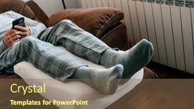  Presentation with foam - Presentation design featuring man-leans-his-legs background and a  colored foreground