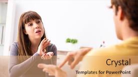  Presentation with sign language - Beautiful slide set featuring man learning sign language backdrop and a coral colored foreground