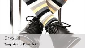 Presentation with socks - Cool new presentation design with shoesfor men - man leg in suit backdrop and a light gray colored foreground