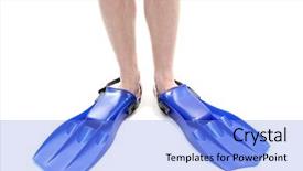  Presentation with monarch butterfly isolated on white - Amazing theme having man-legs-in-flippers-isolated backdrop and a light blue colored foreground