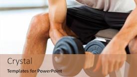  Presentation with lifting weights - Colorful theme enhanced with man-lifting-weights backdrop and a coral colored foreground