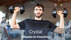  Presentation with lifting weights - PPT layouts consisting of man-lifting-weights background and a ocean colored foreground