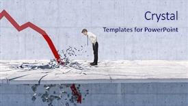  Presentation with man looking up happy - PPT theme enhanced with impact investment - man look red 3d arrow background and a sky blue colored foreground