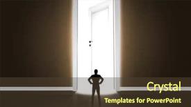  Presentation with man door - Presentation enhanced with man looking at big bright background and a  colored foreground