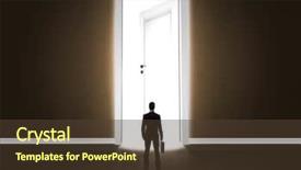  Presentation with bright future - Slide set featuring man looking at big bright background and a tawny brown colored foreground