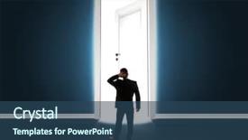  Presentation with bright future - Colorful PPT layouts enhanced with man looking at big bright backdrop and a ocean colored foreground