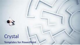  Presentation with maze - Audience pleasing slide set consisting of man looking at circular maze backdrop and a  colored foreground