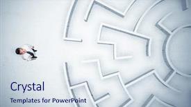  Presentation with maze - PPT layouts having man looking at circular maze background and a sky blue colored foreground