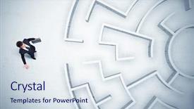  Presentation with maze - Slides consisting of man looking at circular maze background and a sky blue colored foreground