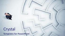  Presentation with maze - Audience pleasing theme consisting of man looking at circular maze backdrop and a  colored foreground