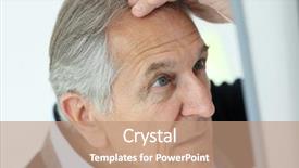  Presentation with hair loss - Colorful PPT theme enhanced with man looking at hair loss backdrop and a coral colored foreground