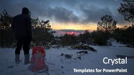  Presentation with year transfer - PPT theme with man looking at last sunset background and a  colored foreground