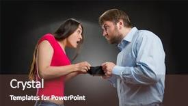  Presentation with lost people - PPT theme enhanced with man looking for money background and a tawny brown colored foreground